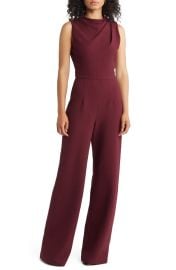 Black Halo Corrine Draped Bodice Wide Leg Jumpsuit Nordstrom at Nordstrom